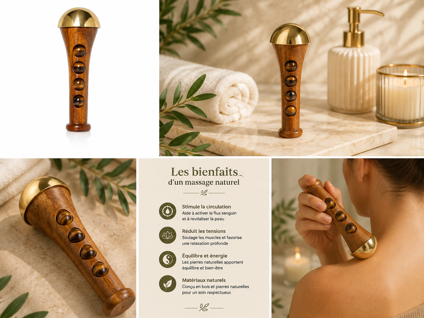 Outil de massage facial Kansa pour le visage