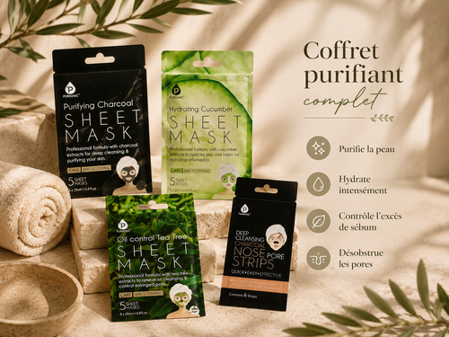 Coffret de masques en tissu pour une peau éclatante (15 masques)
