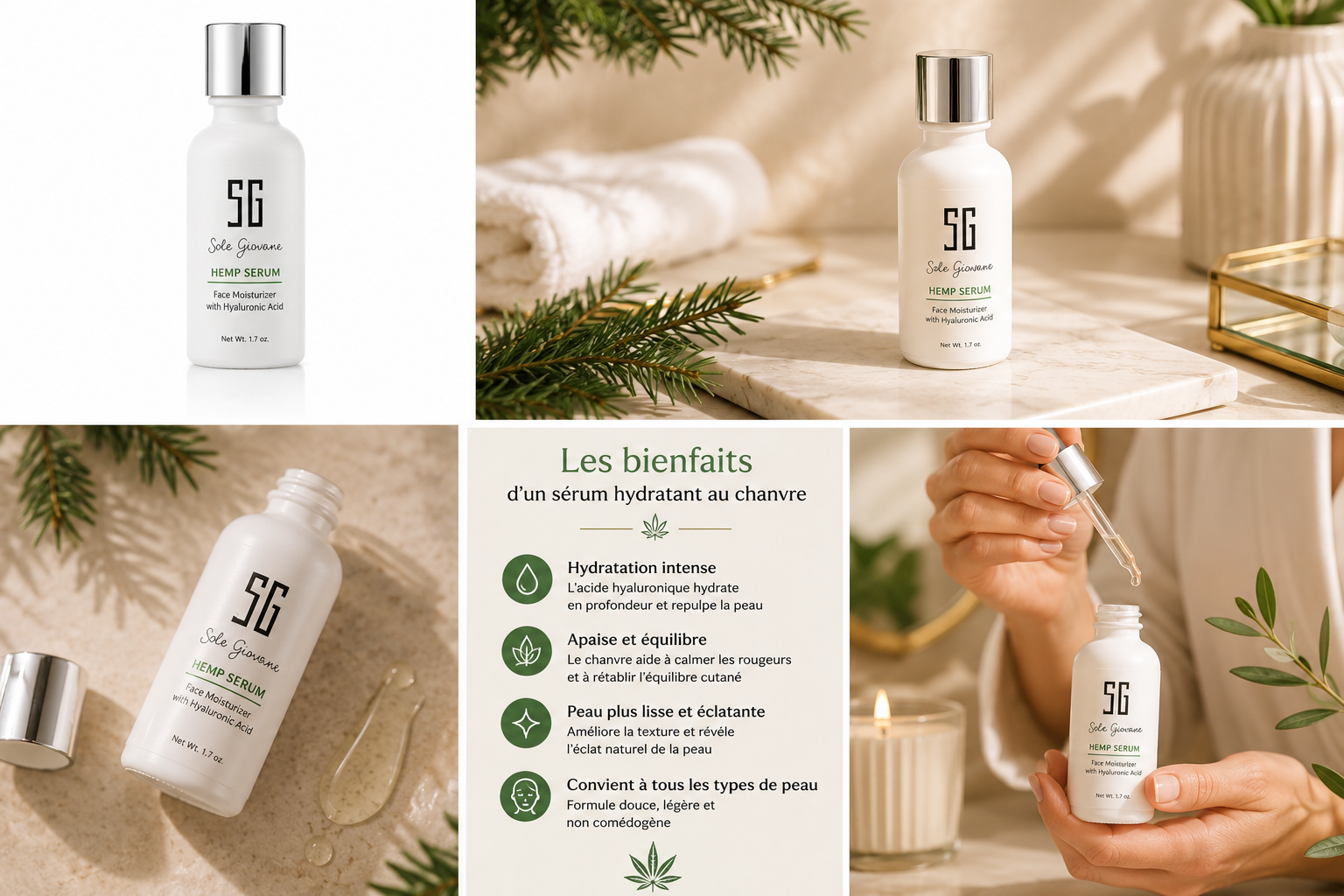 Sérum au chanvre hydratant | Acide hyaluronique – AN Trouvailles
