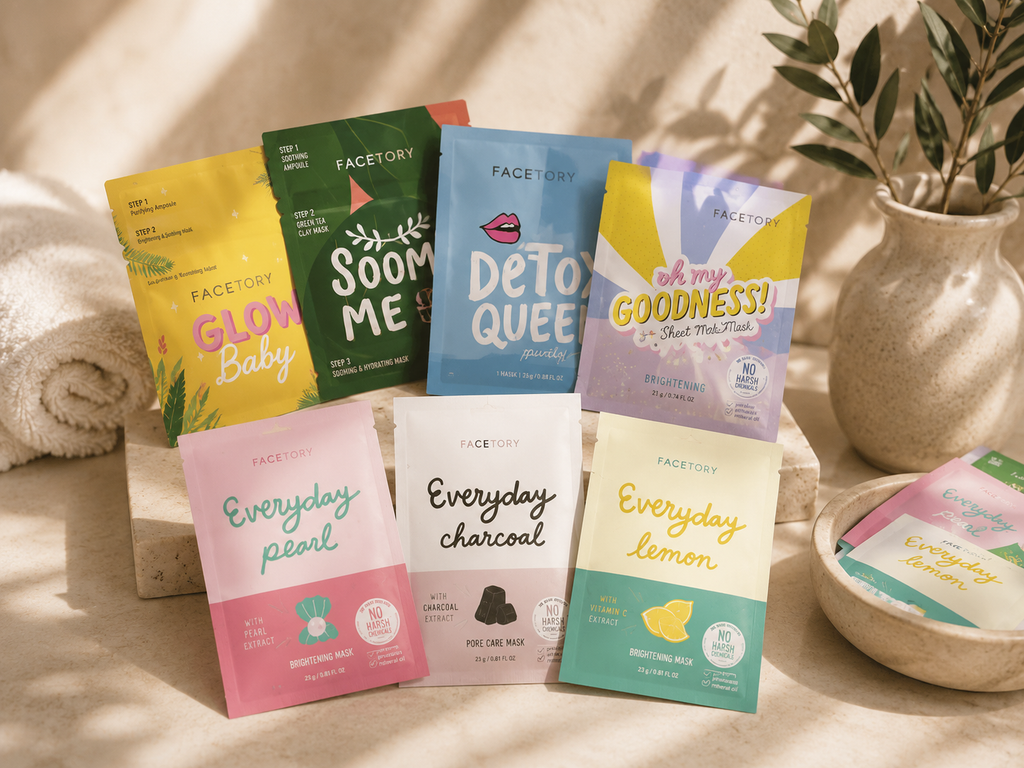 Coffret de 8 masques en tissu pour tous les types de peau