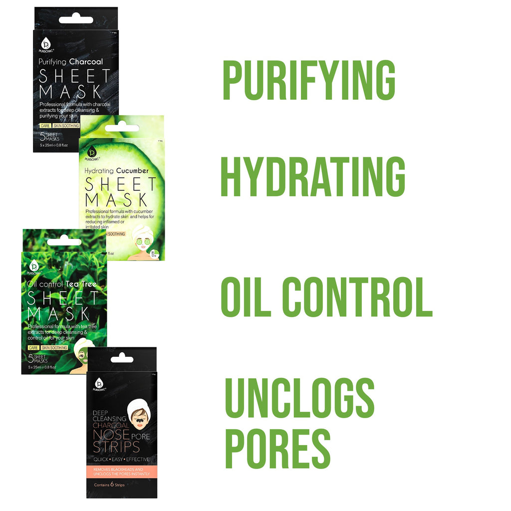 Coffret de soins ultime pour la peau : Masque en tissu au charbon + Masque en tissu à l'arbre à thé +