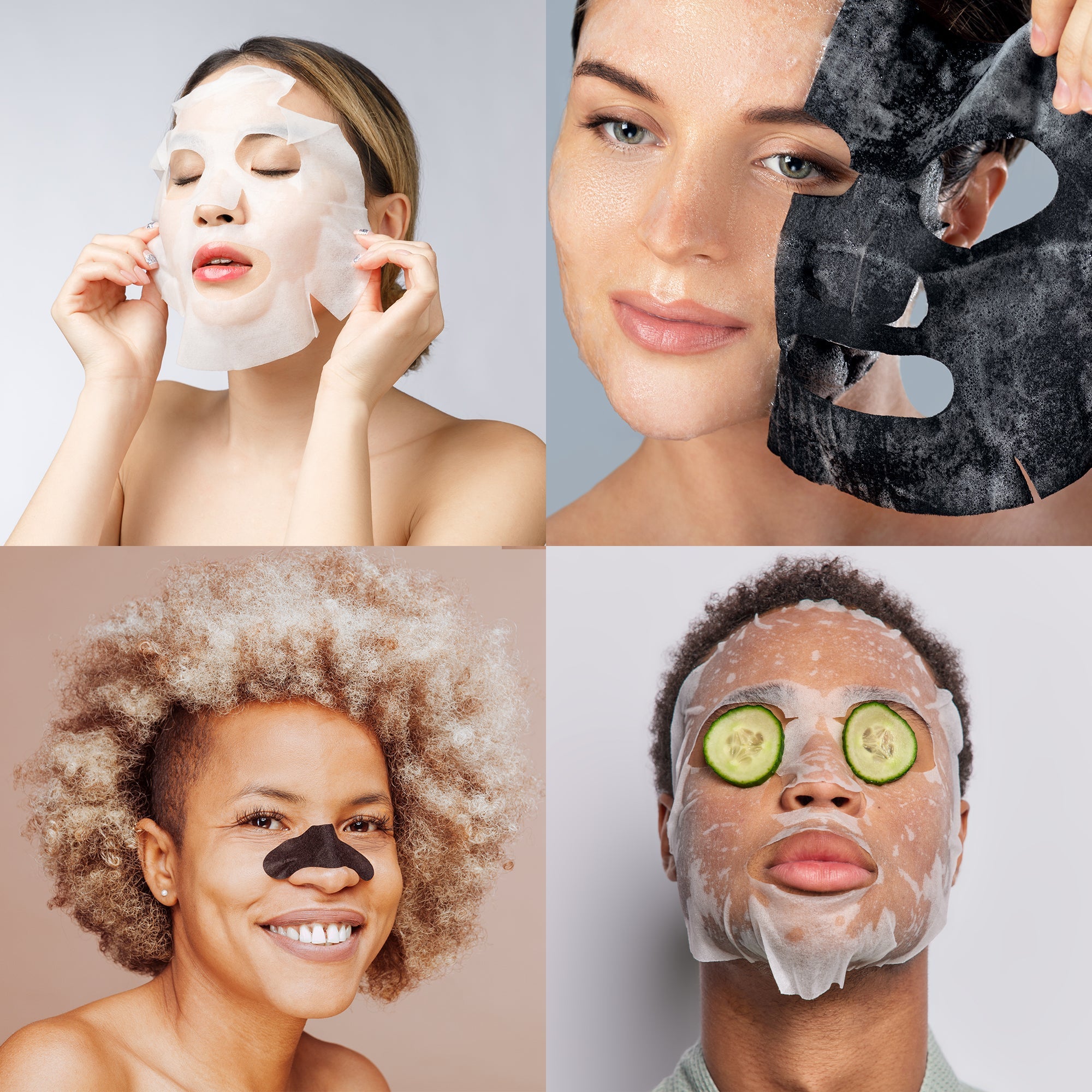 Coffret de soins ultime pour la peau : Masque en tissu au charbon + Masque en tissu à l'arbre à thé +