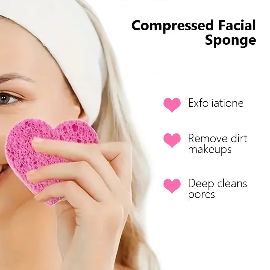 Éponges Visage Compressées en Cellulose – Lot de 10 | Nettoyage & Exfoliation Douce