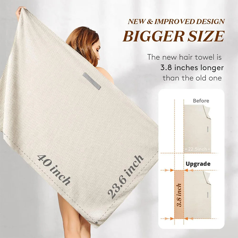 Serviette cheveux microfibre ultra‑absorbante — Turban séchage rapide