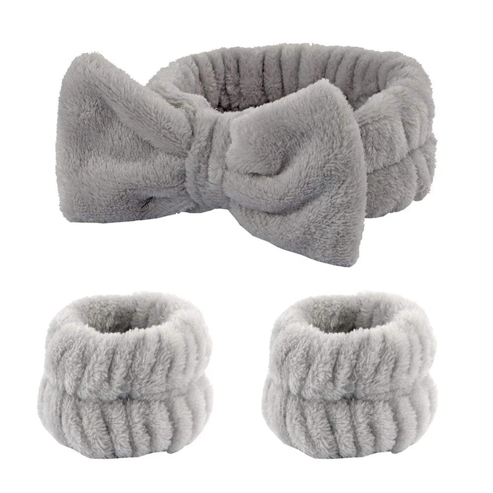 Kit Spa Microfibre — Bandeau & Poignets Absorbants (Démaquillage & Self‑Care)