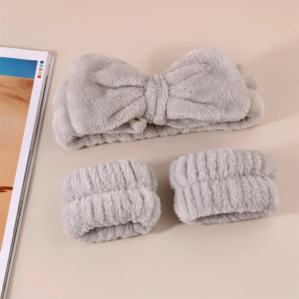 Kit Spa Microfibre — Bandeau & Poignets Absorbants (Démaquillage & Self‑Care)