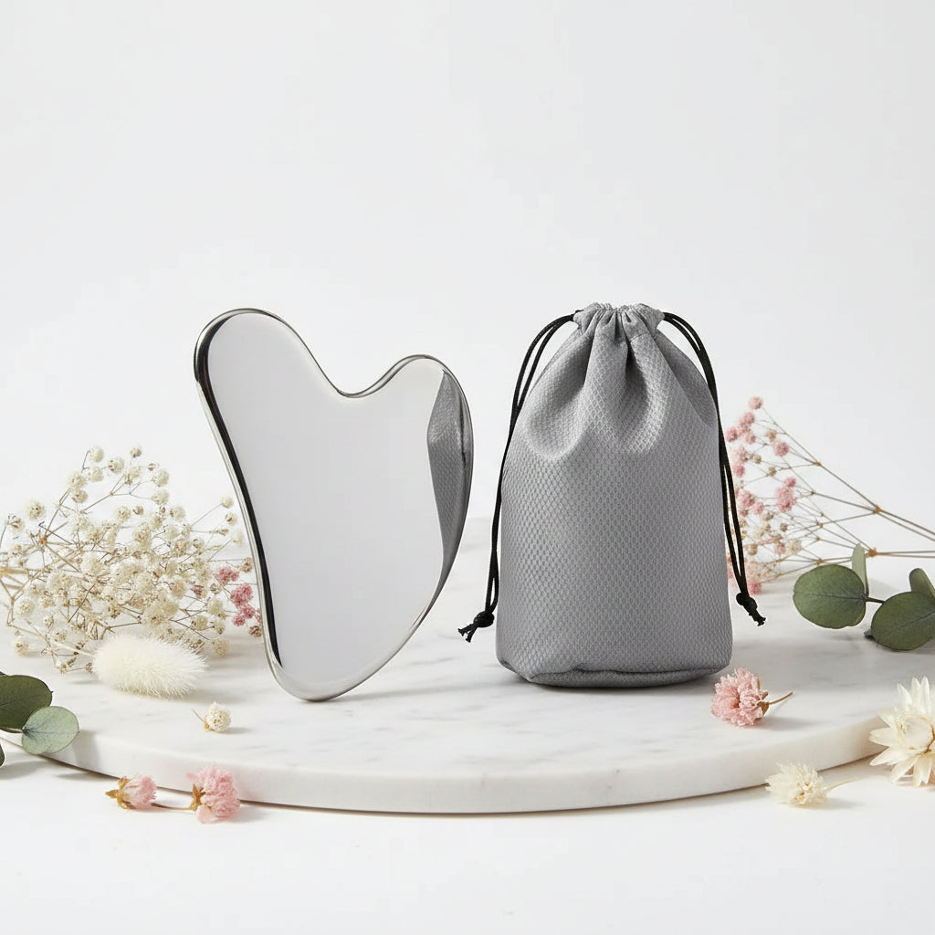 Gua Sha Inox Sculpt — Outil Facial Hygiénique pour Drainage & Sculpt