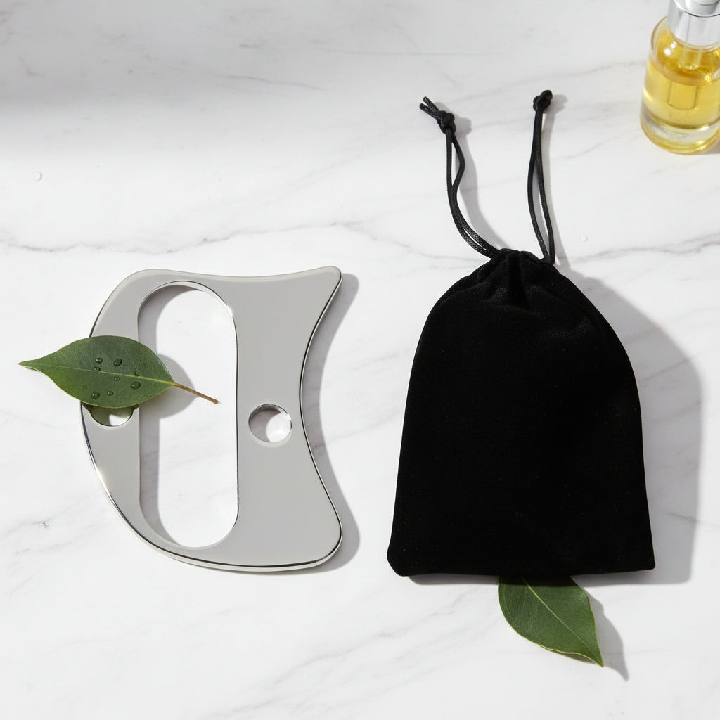 Gua Sha Inox Sculpt — Outil Facial Hygiénique pour Drainage & Sculpt