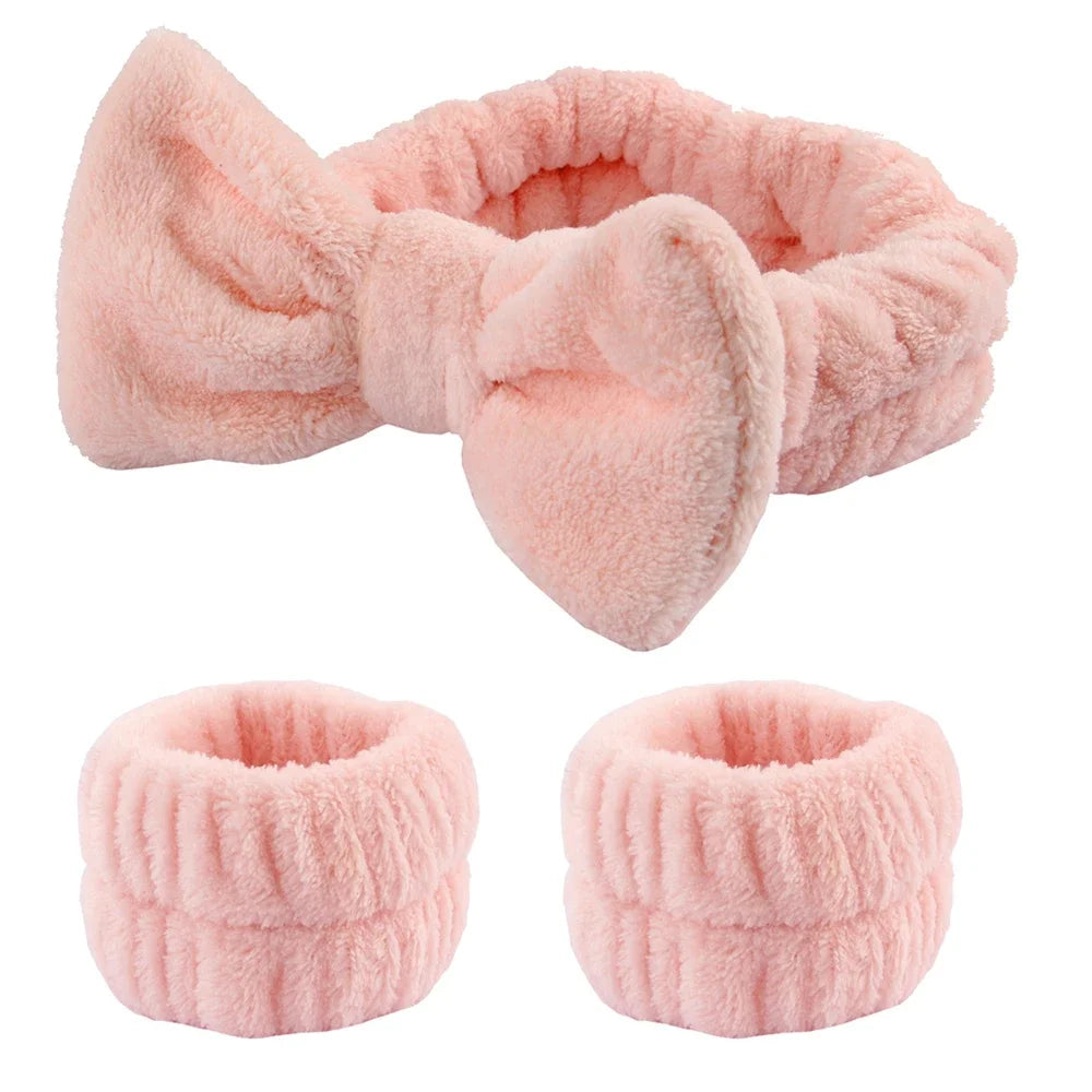 Kit Spa Microfibre — Bandeau & Poignets Absorbants (Démaquillage & Self‑Care)