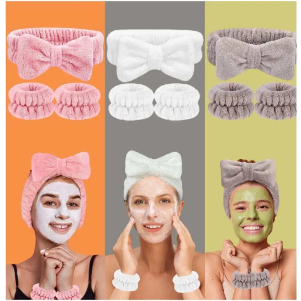 Kit Spa Microfibre — Bandeau & Poignets Absorbants (Démaquillage & Self‑Care)