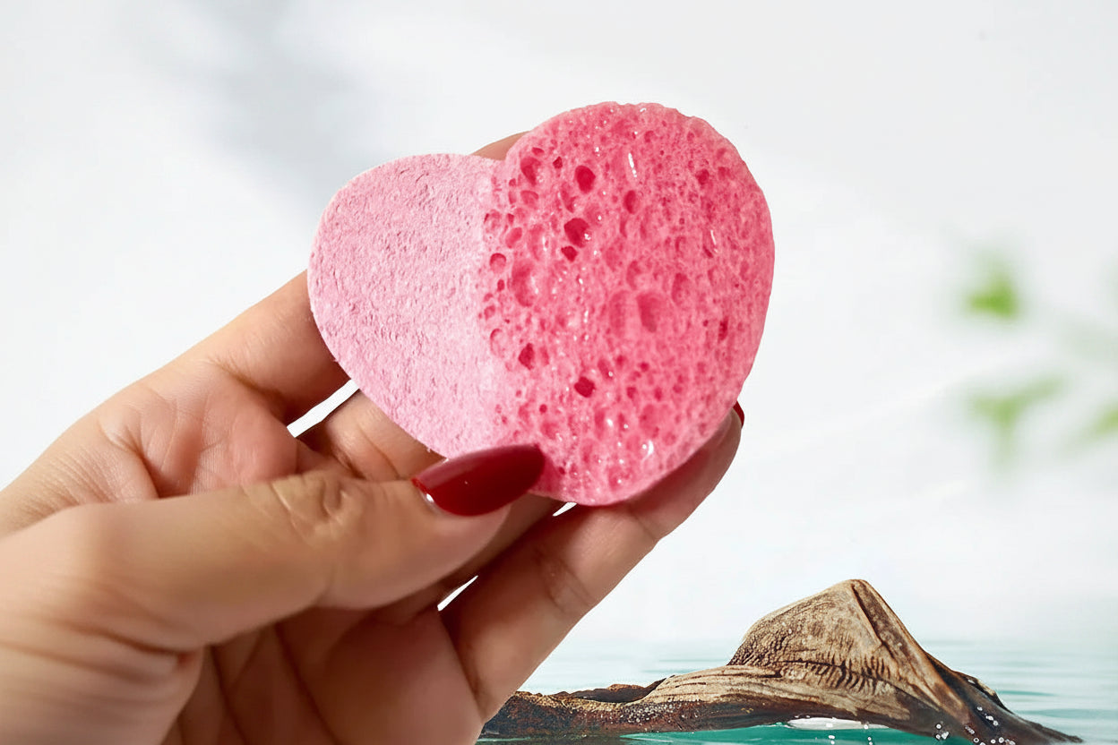 Éponges Visage Compressées en Cellulose – Lot de 10 | Nettoyage & Exfoliation Douce